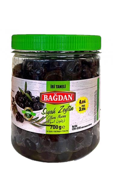 BAGDAN S.ZEYTIN IRI TANELI 6x700GR PROMO 3.99 ( olives noir cal.gros)