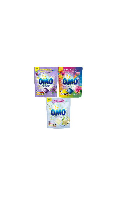 OMO DETERGENT CAPSULE PALETTE MIX P.U : 5.50 €  - LAVENDER 4*840GR 32 COLIS - ROSE BLOSSOM 4*840GR 32 COLIS - MARSEILLE SOAP 4*840GR 32 COLIS