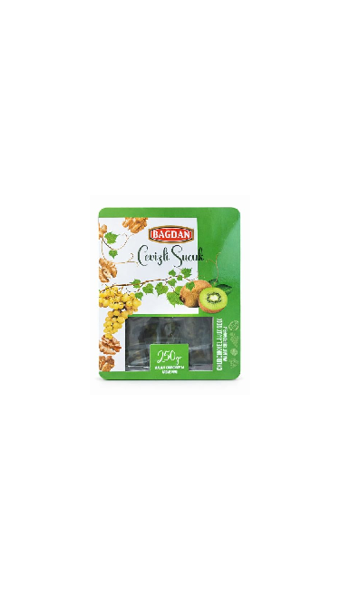 BAGDAN CEVIZLI SUCUK KIVI 40x250GR (Saucisson de mélasse aux noix, saveur kiwi)