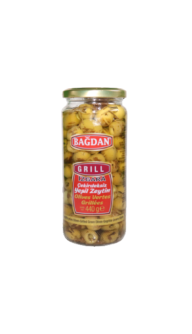 BAGDAN CAM YESIL ZEYTIN IZGARA  500CC (olives vertes grillée)
