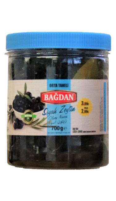 BAGDAN S.ZEYTIN ORTA TANELI 6x700GR PROMO 2.99 ( olives noir cal. moyen)