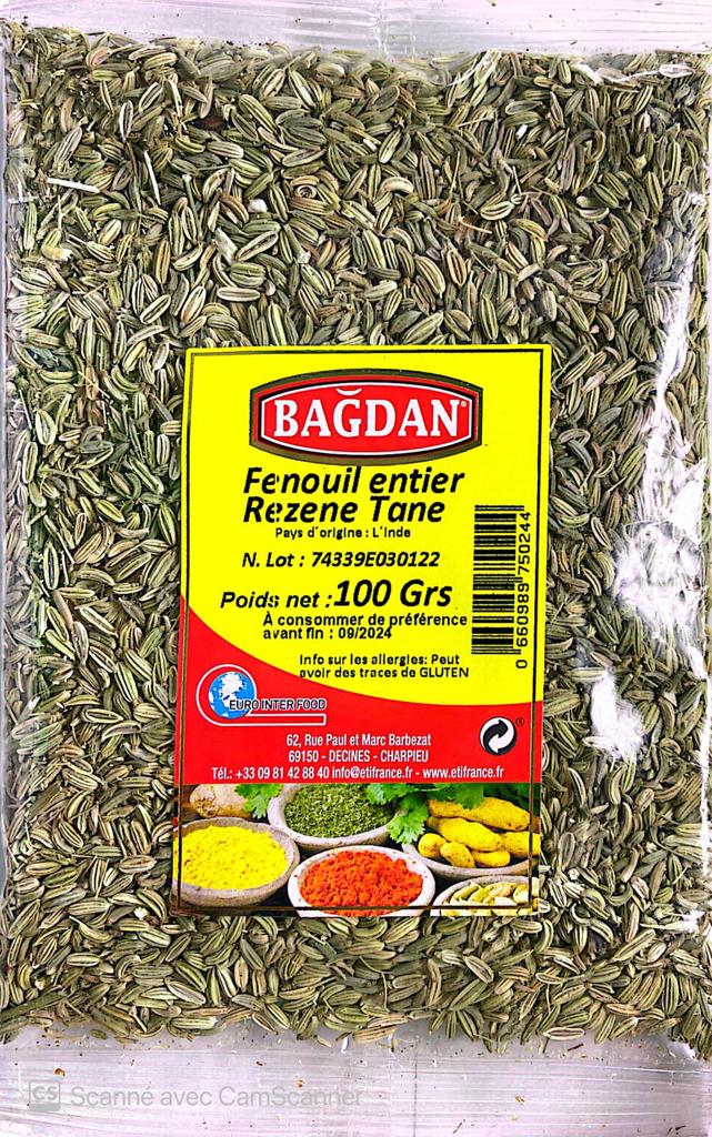 BAGDAN REZENE TANE 100 GR (fenouils grains)