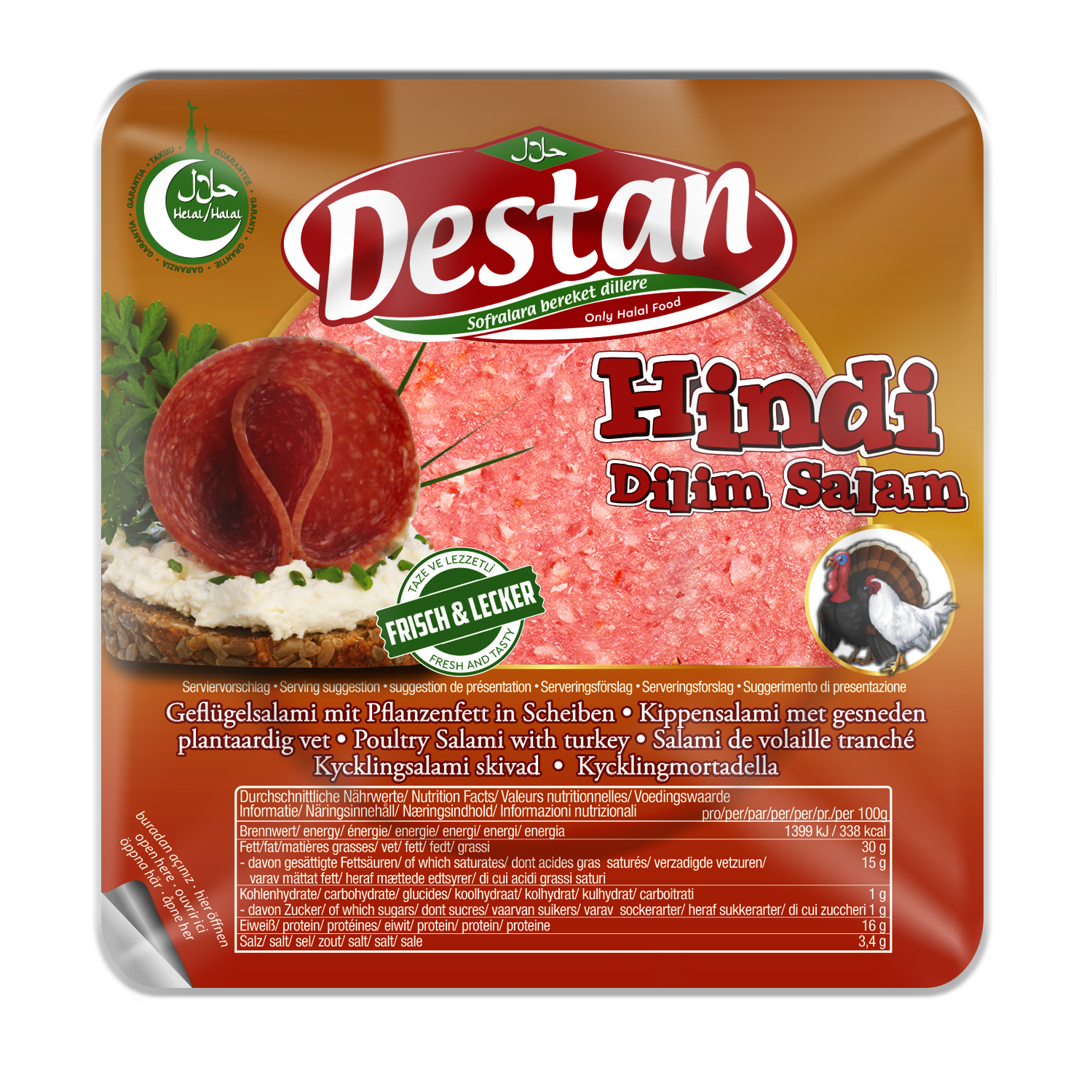 DESTAN HINDI DILIM 150 GR PROMO (tranches de salami de dinde)