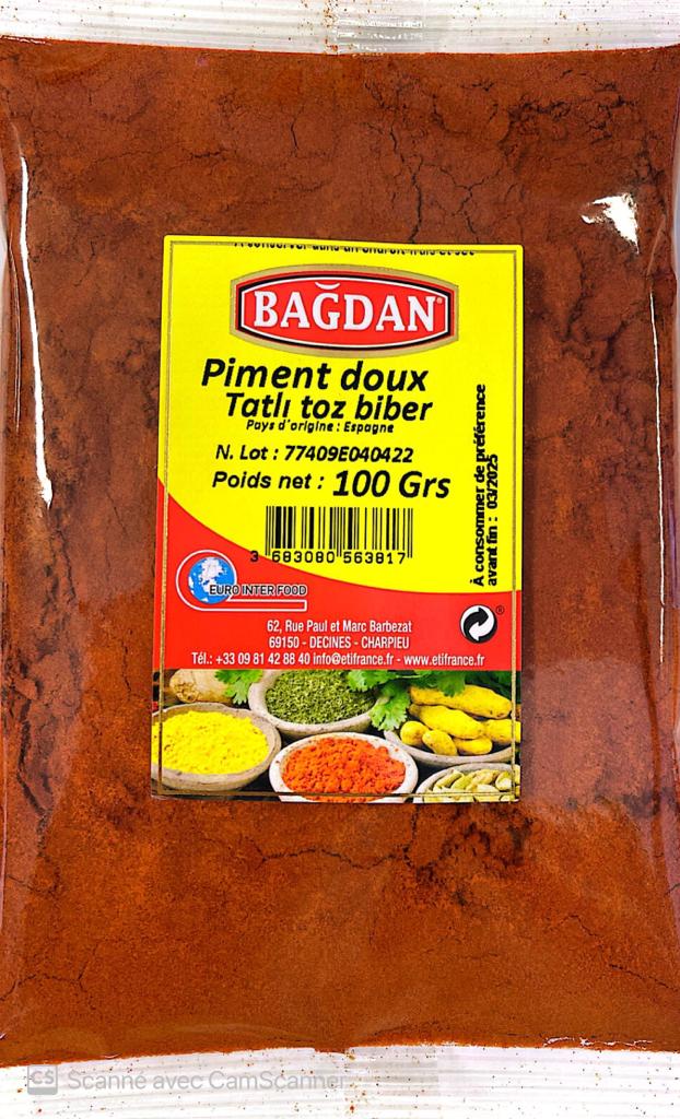 BAGDAN TATLI TOZ BIBER 20x100GR (piment doux moulu)