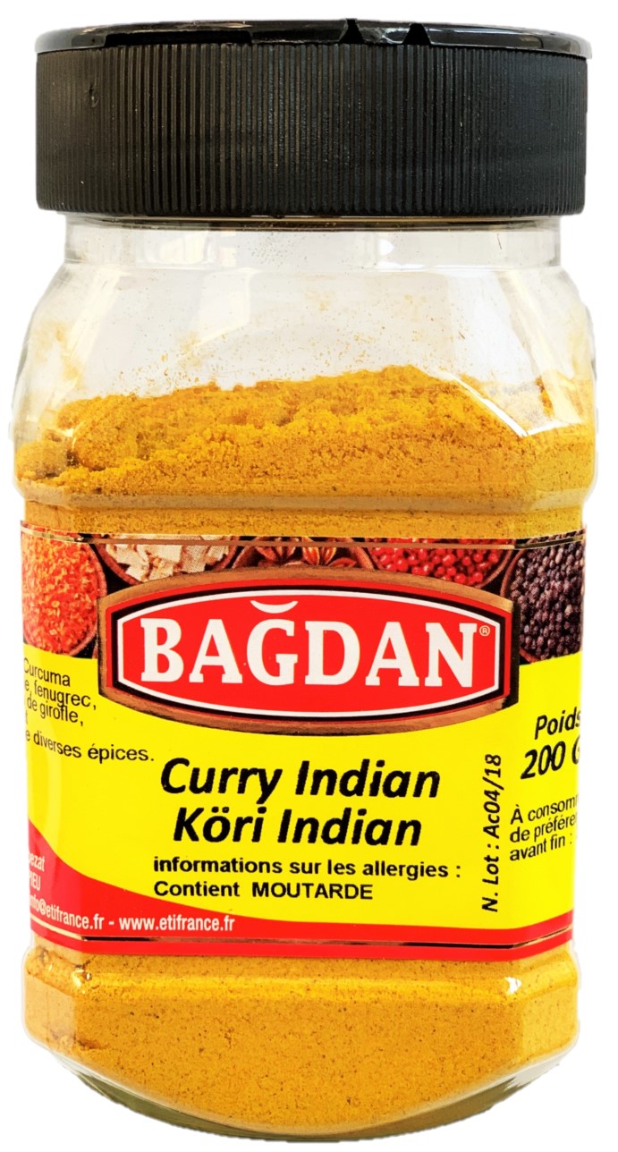 BAGDAN KORI INDIAN PET KAVANOZ 12x200gr (curry indienmoulu pot plastique)