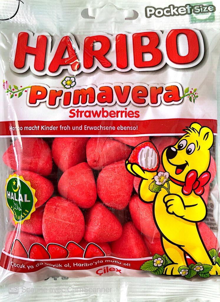 Peluche publicitaire fraise tagada HARIBO rouge blanc 30 cm - SOS d
