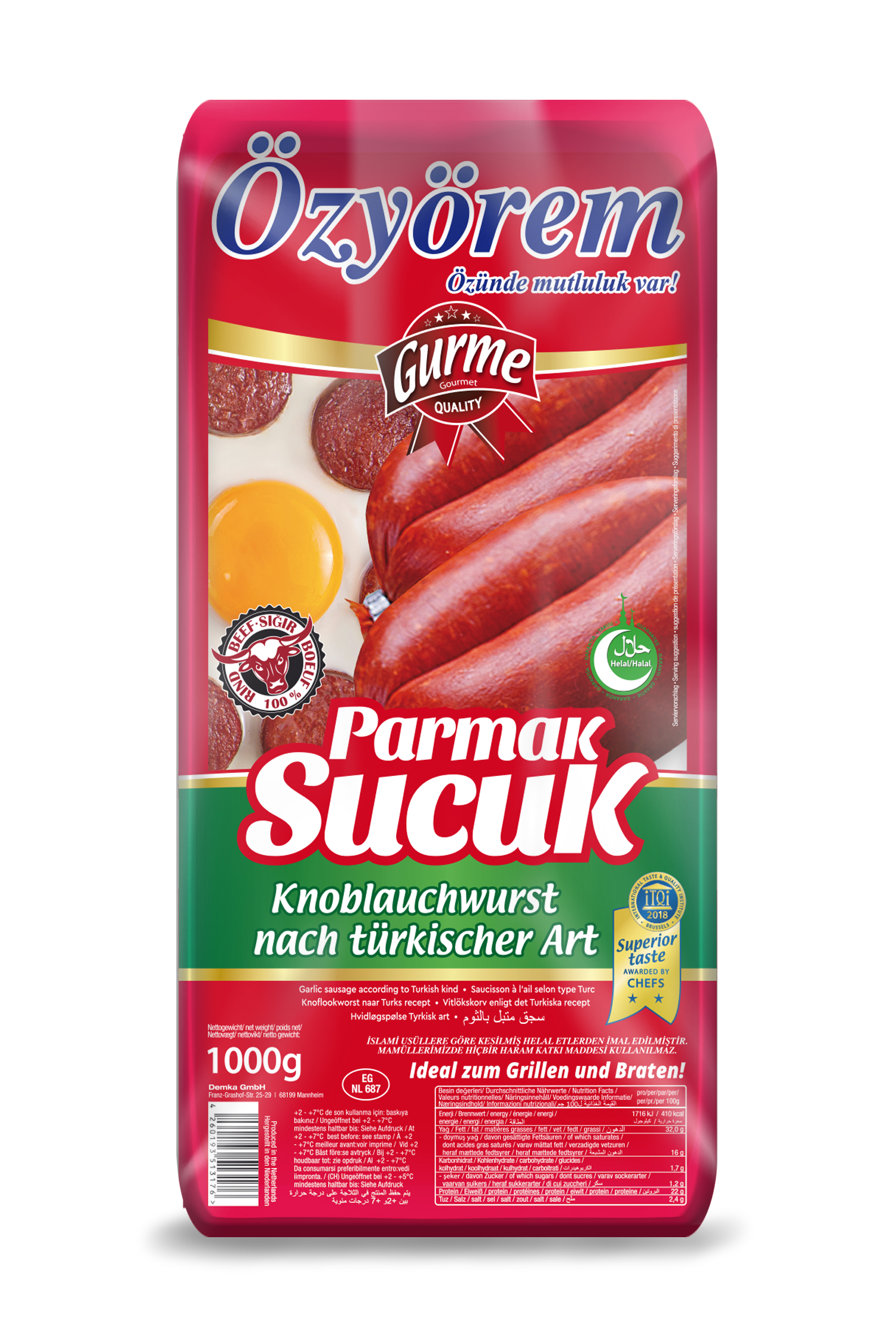 OZYOREM PARMAK SUCUK 1 KG (saucisson turc)