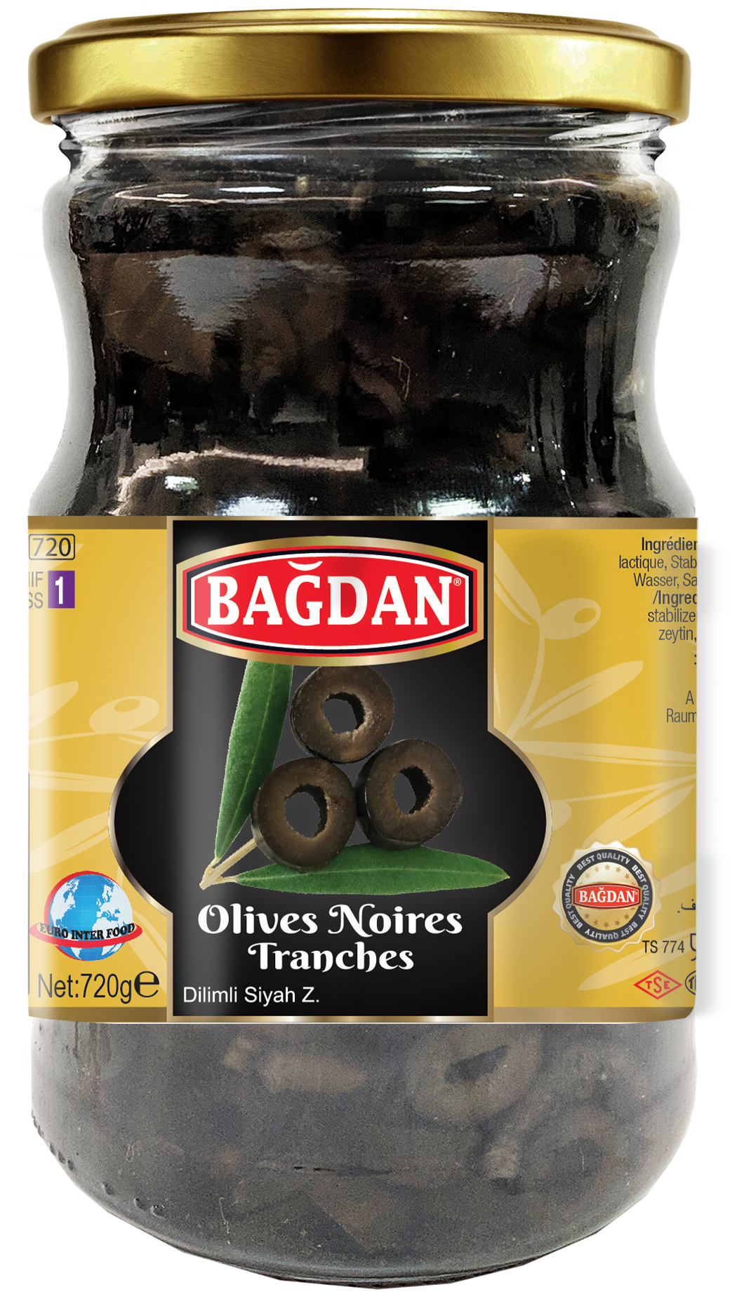 BAGDAN CAM SIYAH ZEYTIN DILIM 12X720 CC