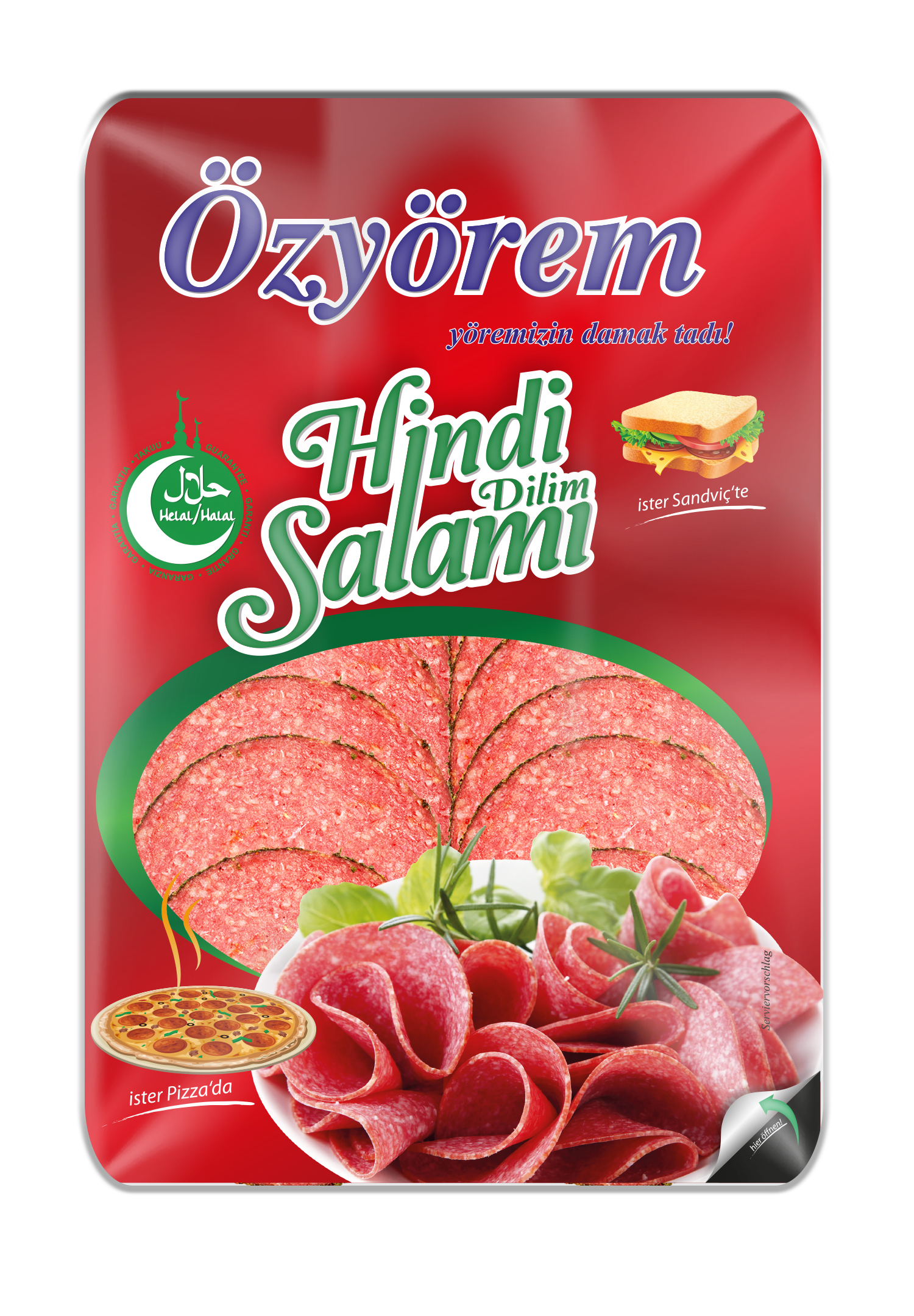 OZYOREM PIZZA HINDI SALAM 400 GR (tranches de salami dinde)