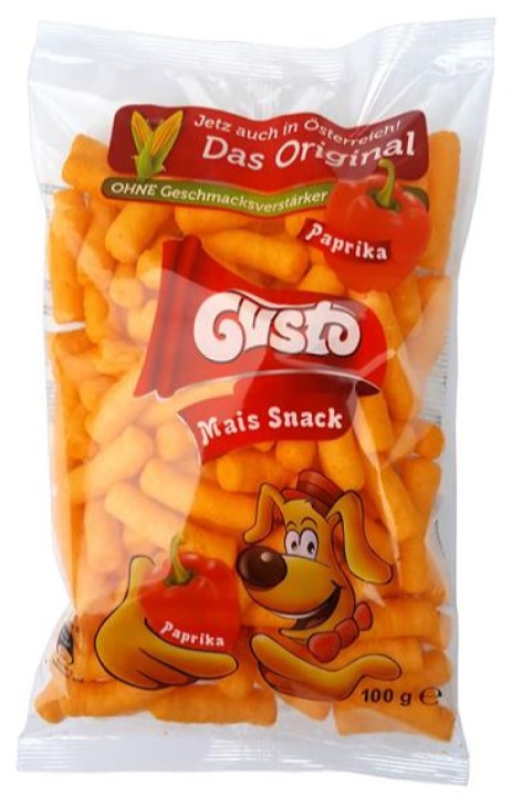 GUSTO HELAL MAIS SNACK PAPRIKA 100 GR X 18