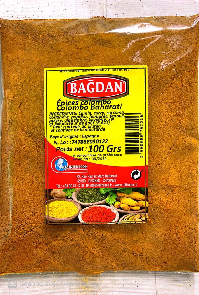 BAGDAN EPICES COLOMBO 100 GR