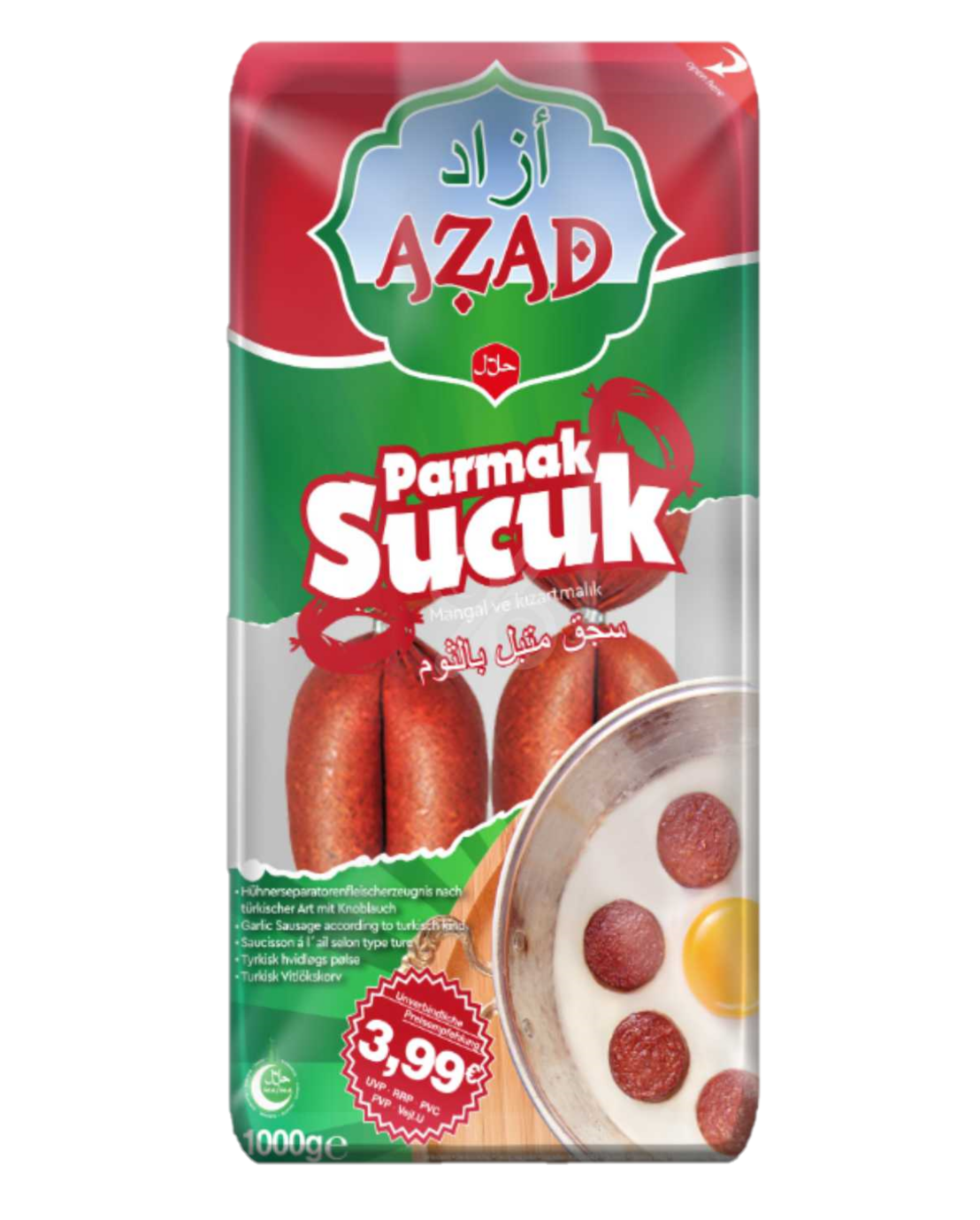 AZAD PARMAK SUCUK 1 KG (saucisson turc)