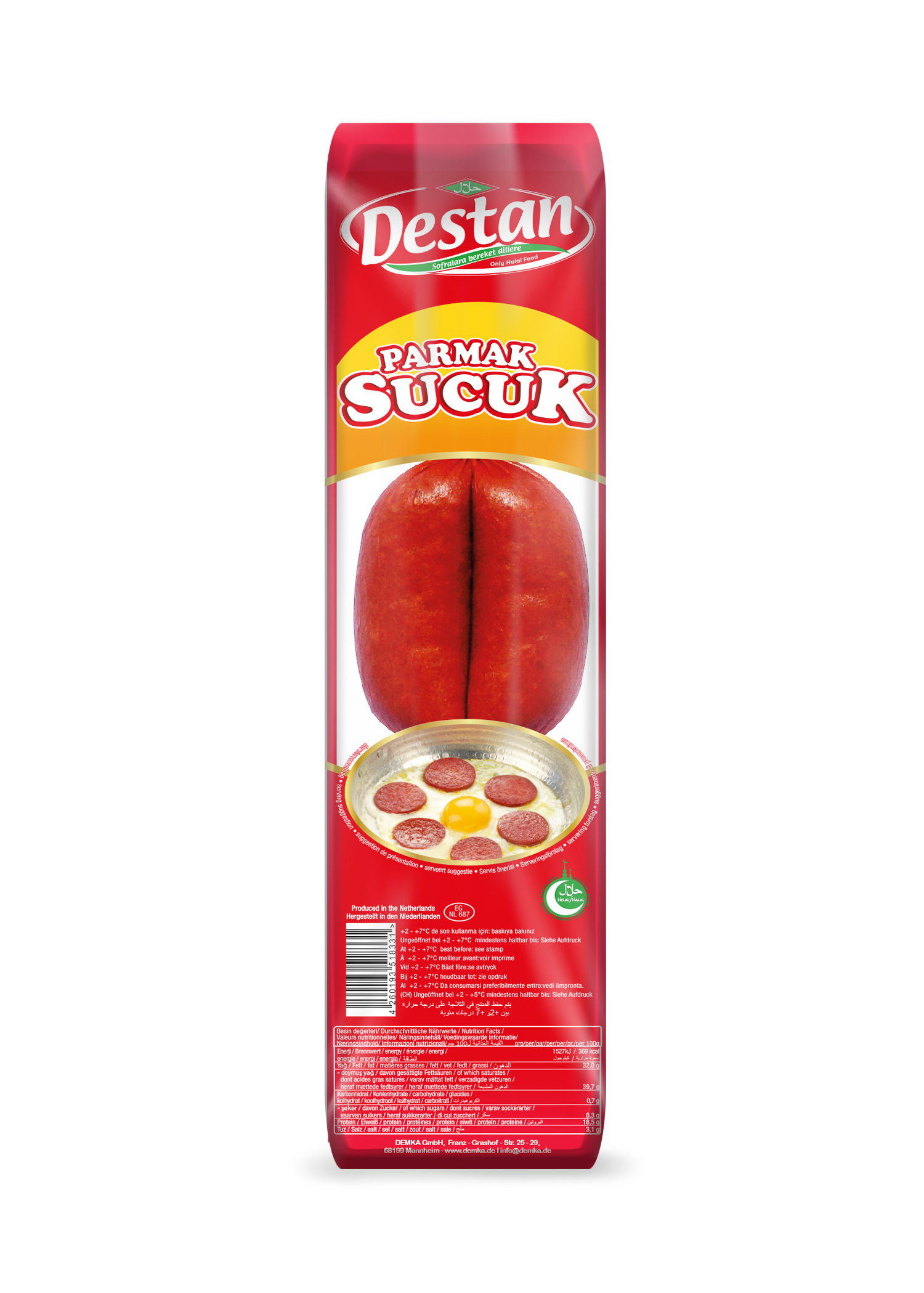 DESTAN PARMAK SUCUK 500 GR (saucisson turc)