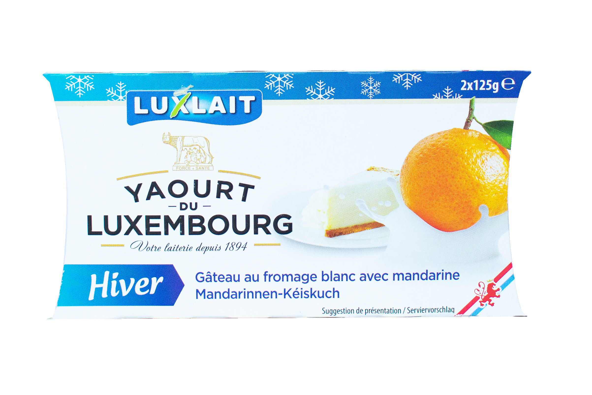 LUXLAIT YOG. GATEAU MANDARINE - 1.5 % MG -  valisette de 2x125 g